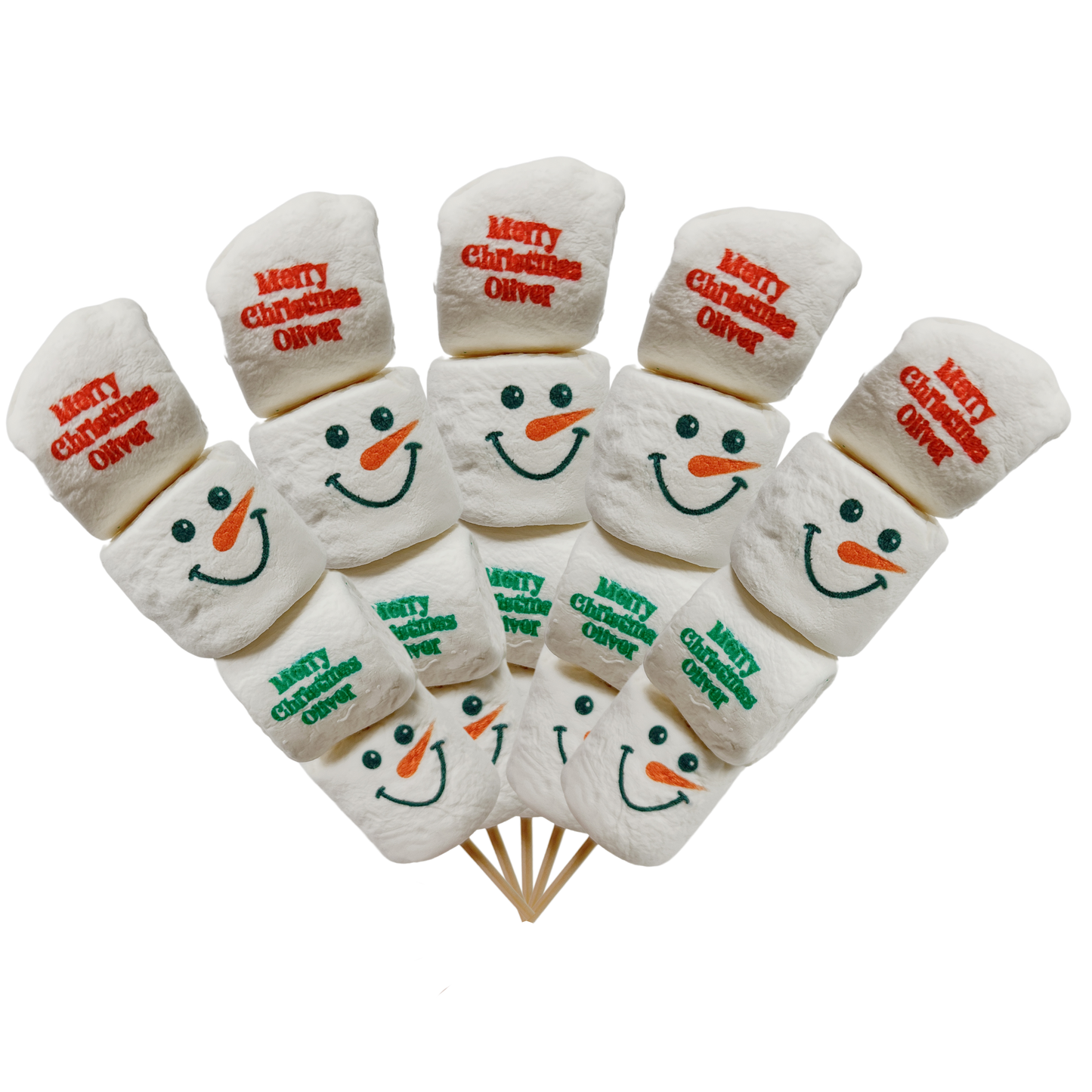 Snowman Marshmallow Hot Chocolate Stirrer - Personalisable