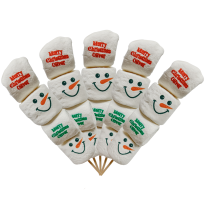 Snowman Marshmallow Hot Chocolate Stirrer - Personalisable