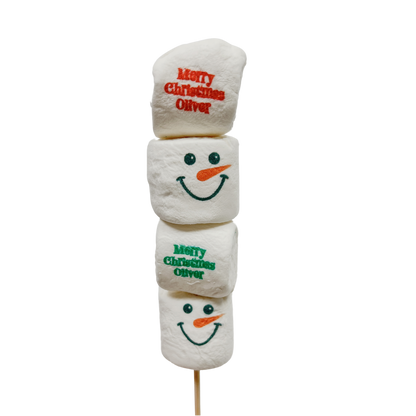 Snowman Marshmallow Hot Chocolate Stirrer - Personalisable