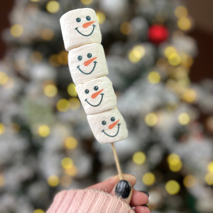 Snowman Marshmallow Hot Chocolate Stirrer - Personalisable