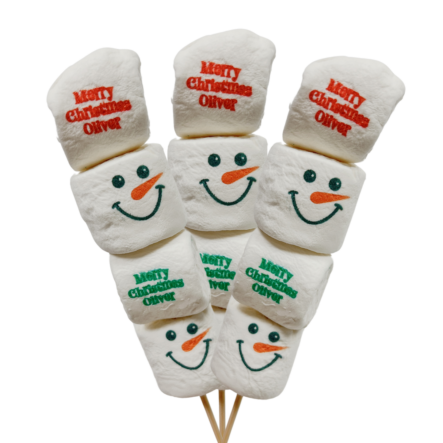 Snowman Marshmallow Hot Chocolate Stirrer - Personalisable